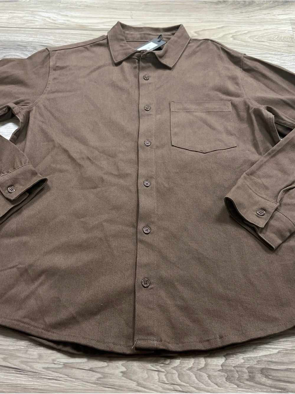 Slate & Stone Shirt Denim Twill Overshirt Brown Button Up Mens Size Small NWT